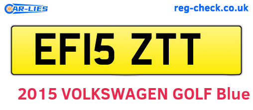 EF15ZTT are the vehicle registration plates.