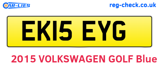 EK15EYG are the vehicle registration plates.