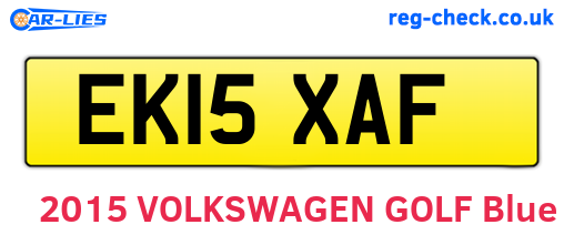 EK15XAF are the vehicle registration plates.