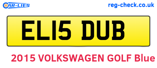 EL15DUB are the vehicle registration plates.