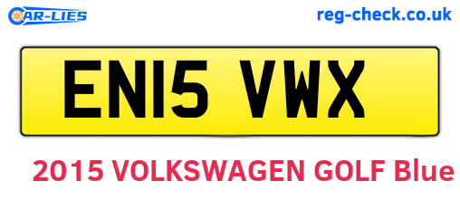 EN15VWX are the vehicle registration plates.