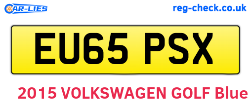 EU65PSX are the vehicle registration plates.