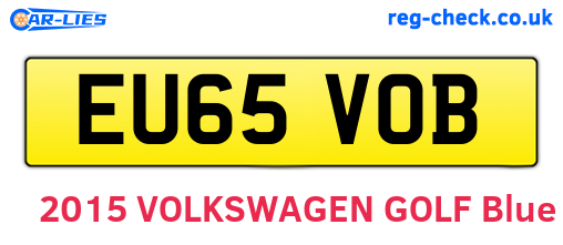 EU65VOB are the vehicle registration plates.