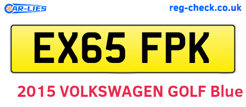 EX65FPK are the vehicle registration plates.