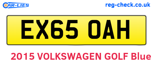 EX65OAH are the vehicle registration plates.