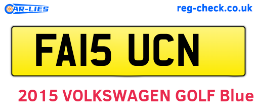 FA15UCN are the vehicle registration plates.