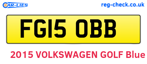 FG15OBB are the vehicle registration plates.