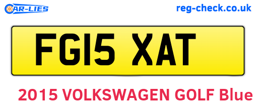 FG15XAT are the vehicle registration plates.