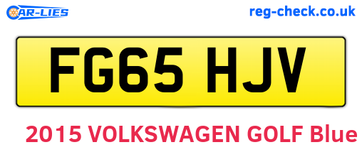 FG65HJV are the vehicle registration plates.