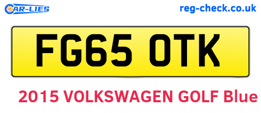 FG65OTK are the vehicle registration plates.