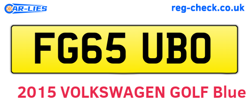 FG65UBO are the vehicle registration plates.
