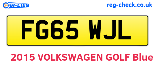 FG65WJL are the vehicle registration plates.