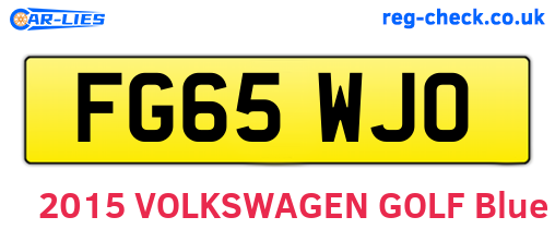 FG65WJO are the vehicle registration plates.