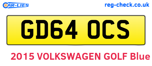 GD64OCS are the vehicle registration plates.