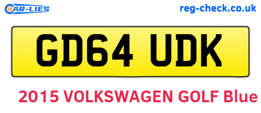 GD64UDK are the vehicle registration plates.