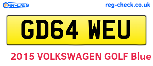 GD64WEU are the vehicle registration plates.