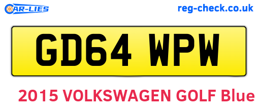 GD64WPW are the vehicle registration plates.