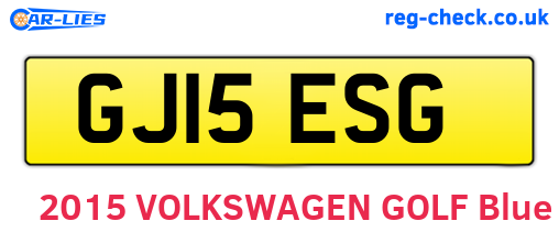 GJ15ESG are the vehicle registration plates.