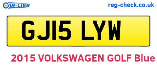GJ15LYW are the vehicle registration plates.