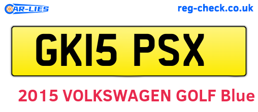 GK15PSX are the vehicle registration plates.