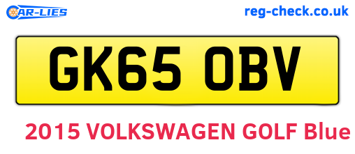 GK65OBV are the vehicle registration plates.