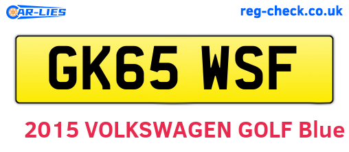 GK65WSF are the vehicle registration plates.