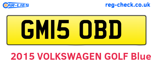 GM15OBD are the vehicle registration plates.
