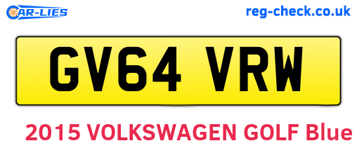 GV64VRW are the vehicle registration plates.