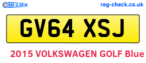 GV64XSJ are the vehicle registration plates.