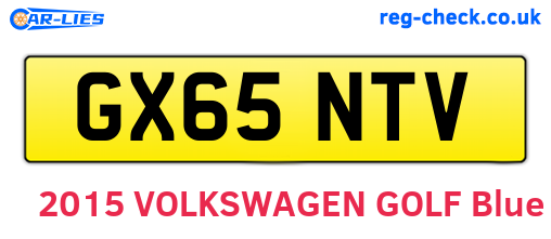 GX65NTV are the vehicle registration plates.