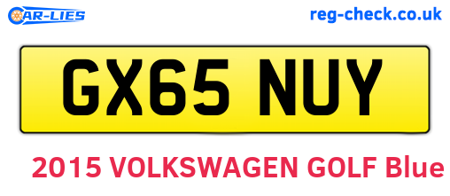 GX65NUY are the vehicle registration plates.