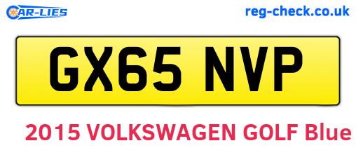 GX65NVP are the vehicle registration plates.