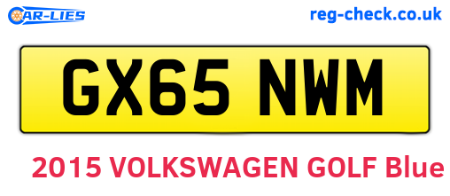 GX65NWM are the vehicle registration plates.
