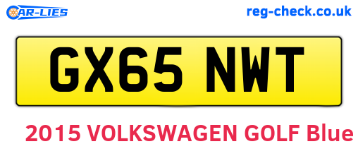 GX65NWT are the vehicle registration plates.