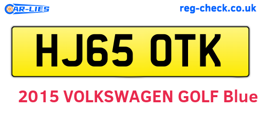 HJ65OTK are the vehicle registration plates.