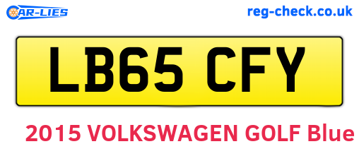 LB65CFY are the vehicle registration plates.