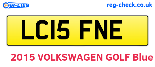 LC15FNE are the vehicle registration plates.