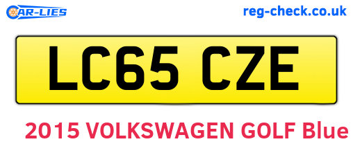 LC65CZE are the vehicle registration plates.
