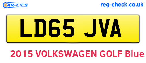 LD65JVA are the vehicle registration plates.
