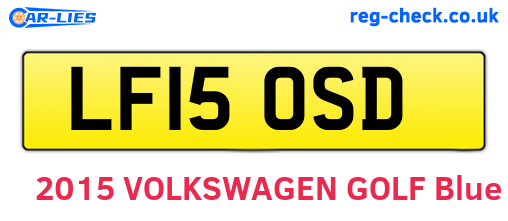 LF15OSD are the vehicle registration plates.