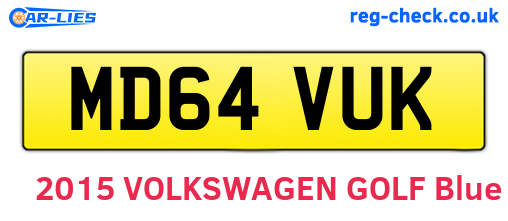 MD64VUK are the vehicle registration plates.