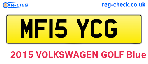 MF15YCG are the vehicle registration plates.