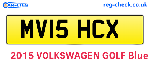 MV15HCX are the vehicle registration plates.
