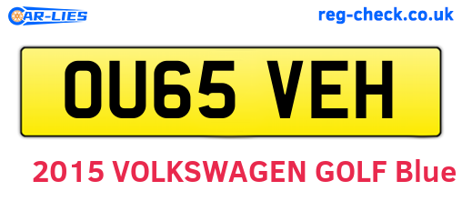 OU65VEH are the vehicle registration plates.