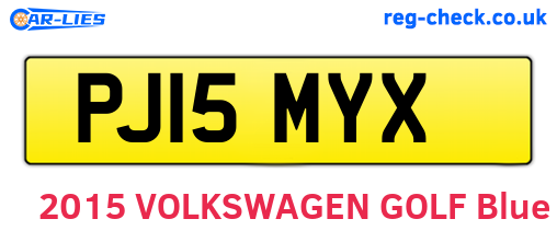 PJ15MYX are the vehicle registration plates.
