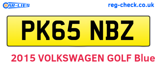 PK65NBZ are the vehicle registration plates.