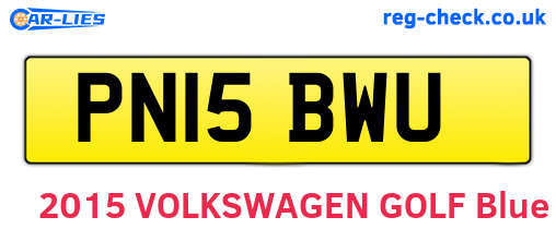 PN15BWU are the vehicle registration plates.