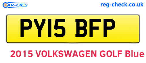 PY15BFP are the vehicle registration plates.