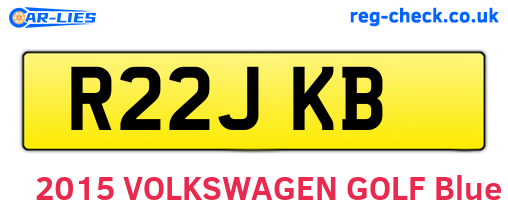 R22JKB are the vehicle registration plates.