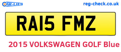RA15FMZ are the vehicle registration plates.